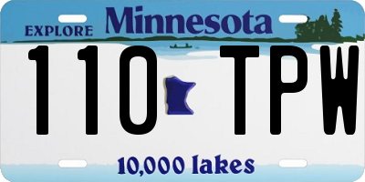 MN license plate 110TPW