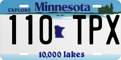 MN license plate 110TPX