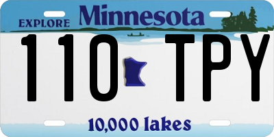 MN license plate 110TPY