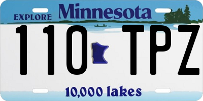 MN license plate 110TPZ