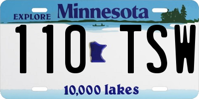 MN license plate 110TSW
