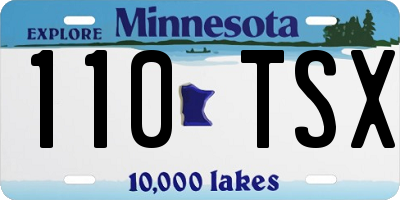 MN license plate 110TSX