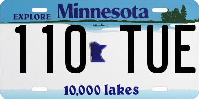 MN license plate 110TUE