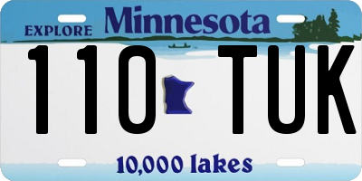 MN license plate 110TUK