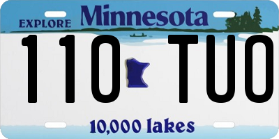 MN license plate 110TUO
