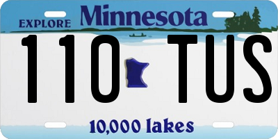 MN license plate 110TUS