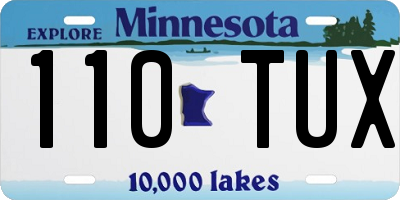 MN license plate 110TUX