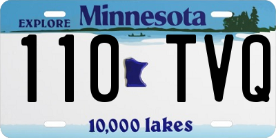 MN license plate 110TVQ