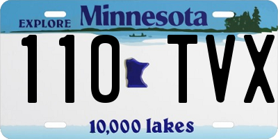 MN license plate 110TVX