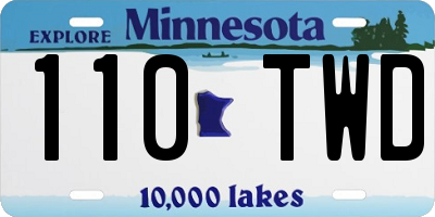 MN license plate 110TWD