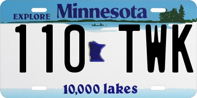MN license plate 110TWK