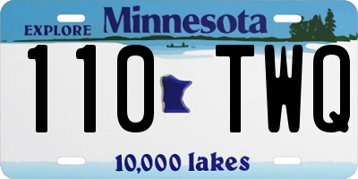 MN license plate 110TWQ