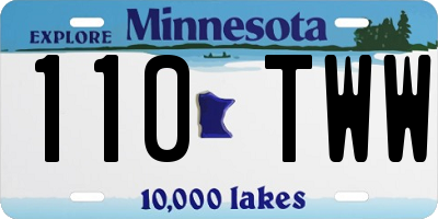 MN license plate 110TWW