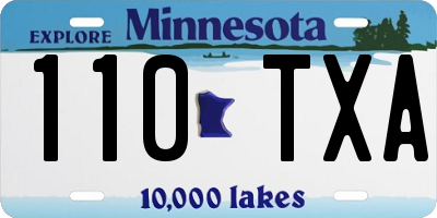 MN license plate 110TXA