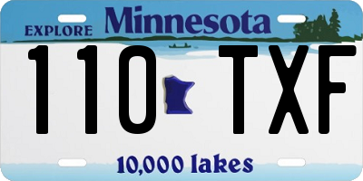 MN license plate 110TXF