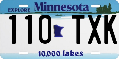 MN license plate 110TXK