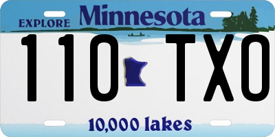 MN license plate 110TXO