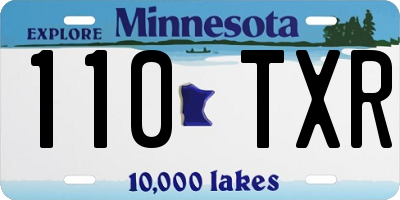 MN license plate 110TXR