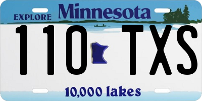 MN license plate 110TXS