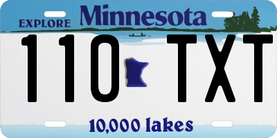 MN license plate 110TXT