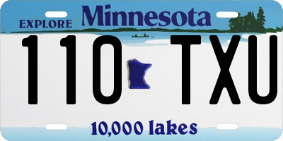MN license plate 110TXU