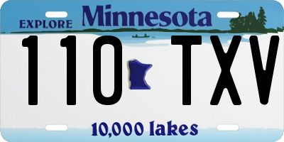 MN license plate 110TXV