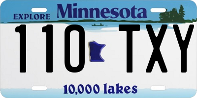 MN license plate 110TXY