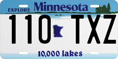 MN license plate 110TXZ