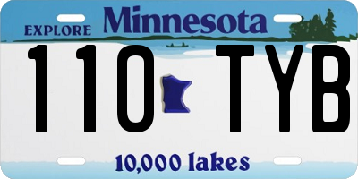 MN license plate 110TYB