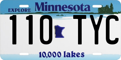 MN license plate 110TYC