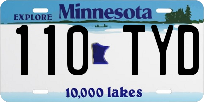 MN license plate 110TYD