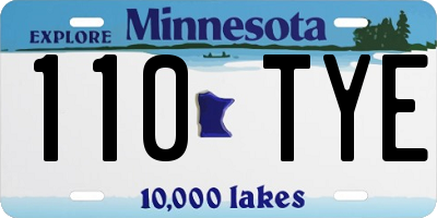 MN license plate 110TYE