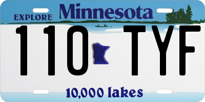 MN license plate 110TYF