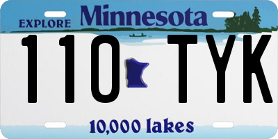 MN license plate 110TYK