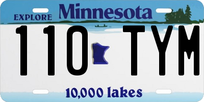MN license plate 110TYM