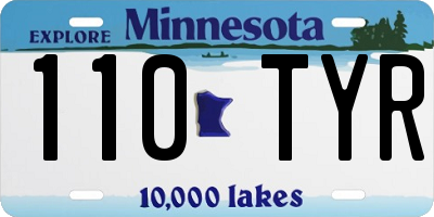 MN license plate 110TYR