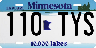 MN license plate 110TYS