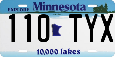 MN license plate 110TYX