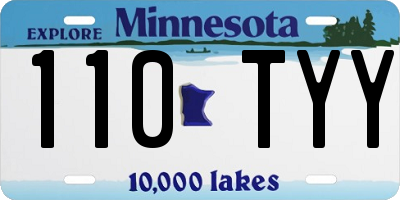 MN license plate 110TYY
