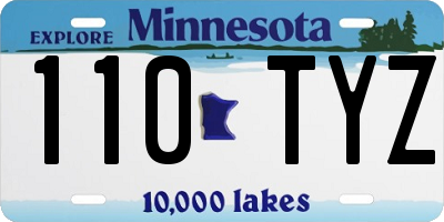 MN license plate 110TYZ