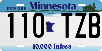 MN license plate 110TZB