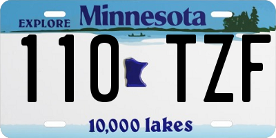 MN license plate 110TZF