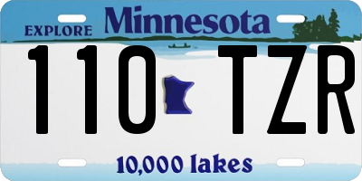 MN license plate 110TZR