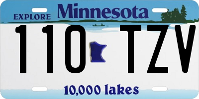 MN license plate 110TZV
