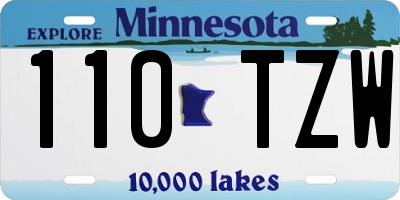 MN license plate 110TZW