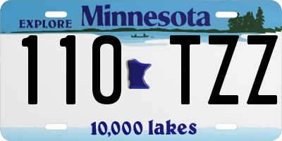 MN license plate 110TZZ