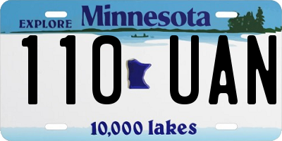 MN license plate 110UAN