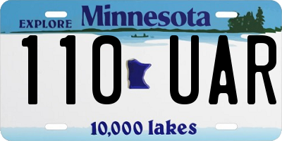 MN license plate 110UAR
