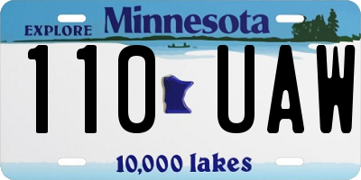 MN license plate 110UAW