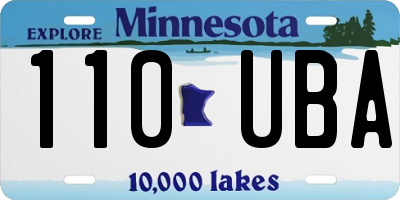 MN license plate 110UBA